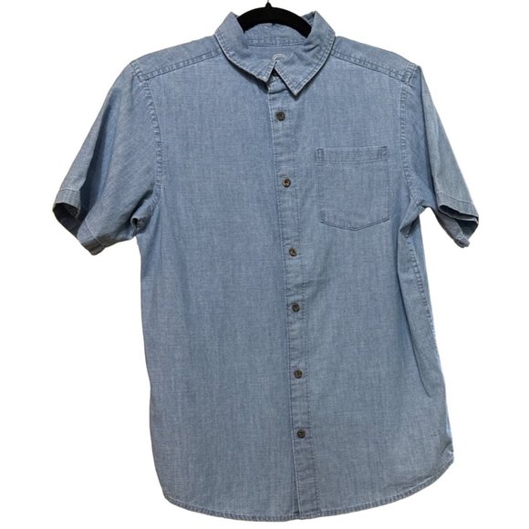 Wonder Nation Brand Light Blue Color Button-Down Shirt Cotton Boy's Size XXL(18) - Picture 1 of 11